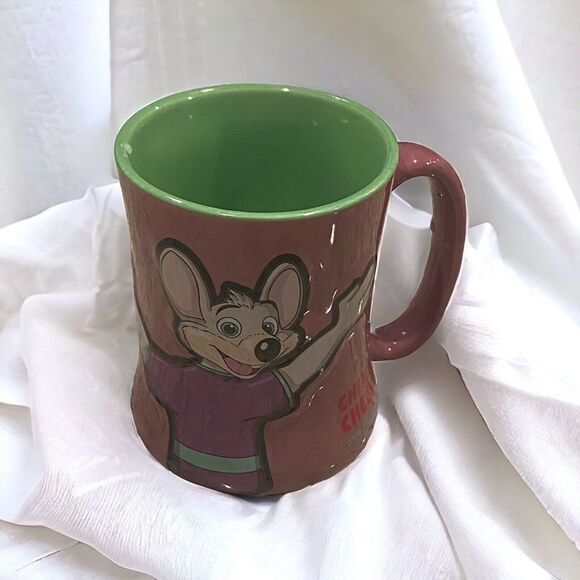Chuck E. Cheese Purple and Green Collectible 3D Coffee Mug Cup - Picture 1 of 8